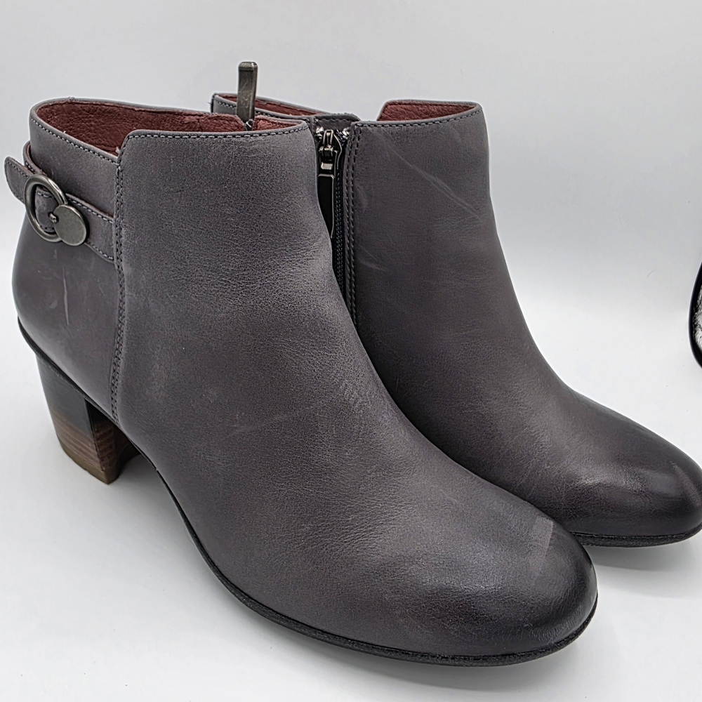 Dansko Charcoal Perry Waterproof Burnished Soft Leather Ankle Booties Size 40